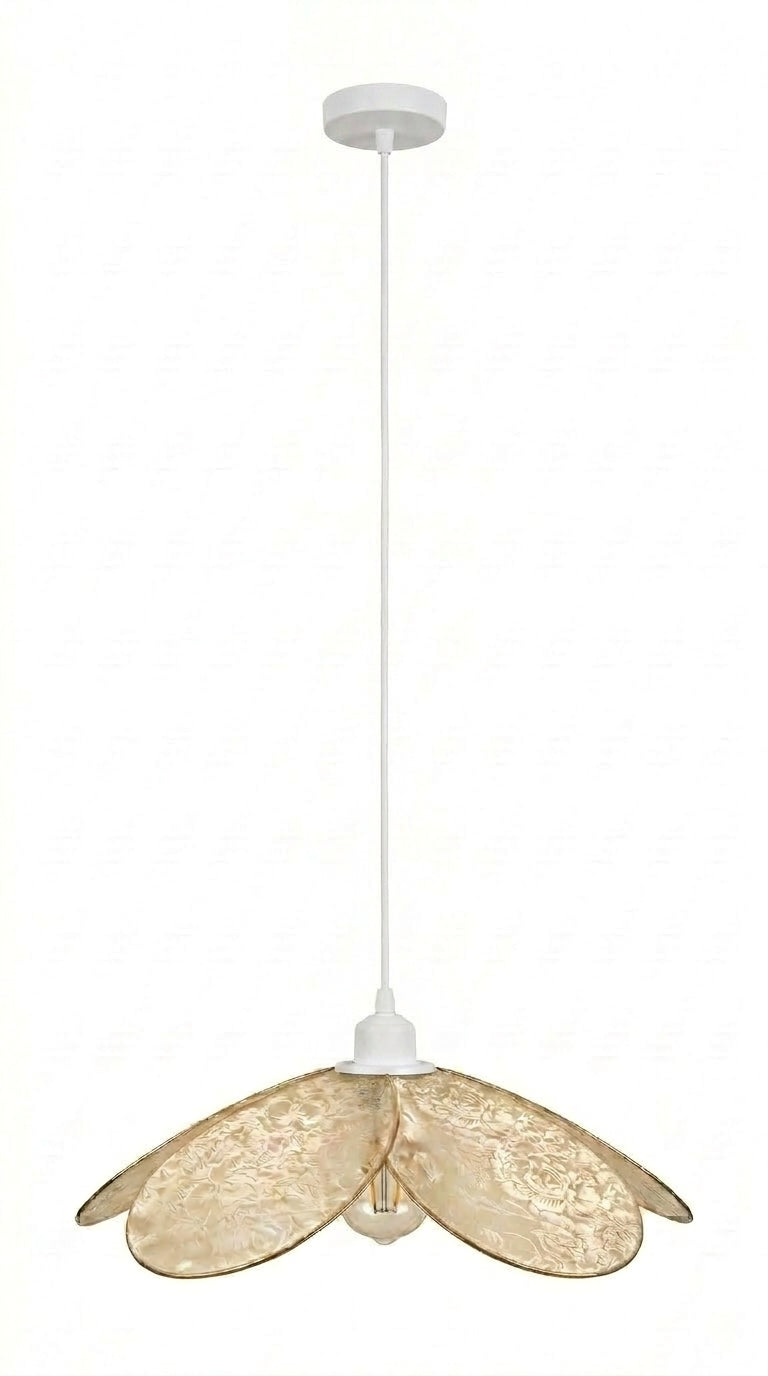 Lampe Magnolia Pivoines Champagne- Lampe Artisanale Bohème Florale