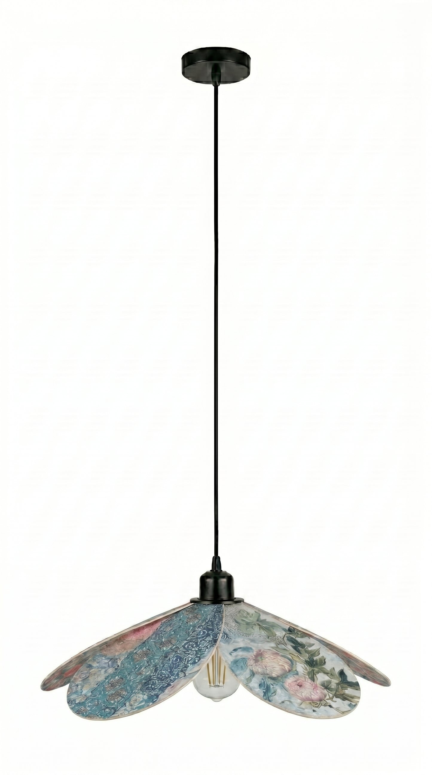 Lampe Magnolia Tencel- Lampe Artisanale Bohème Florale