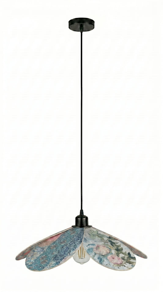 Lampe Magnolia Tencel- Lampe Artisanale Bohème Florale