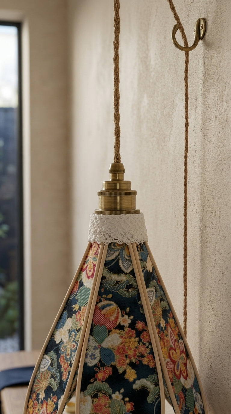 Suspension Tulipe Nuit de Kyoto fixée au mur, vue d'ambiance