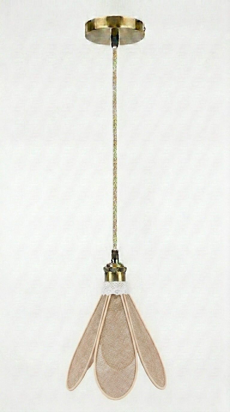 Lampe Tulipe en Toile de Jute – Lampe Artisanale Bohème Naturelle