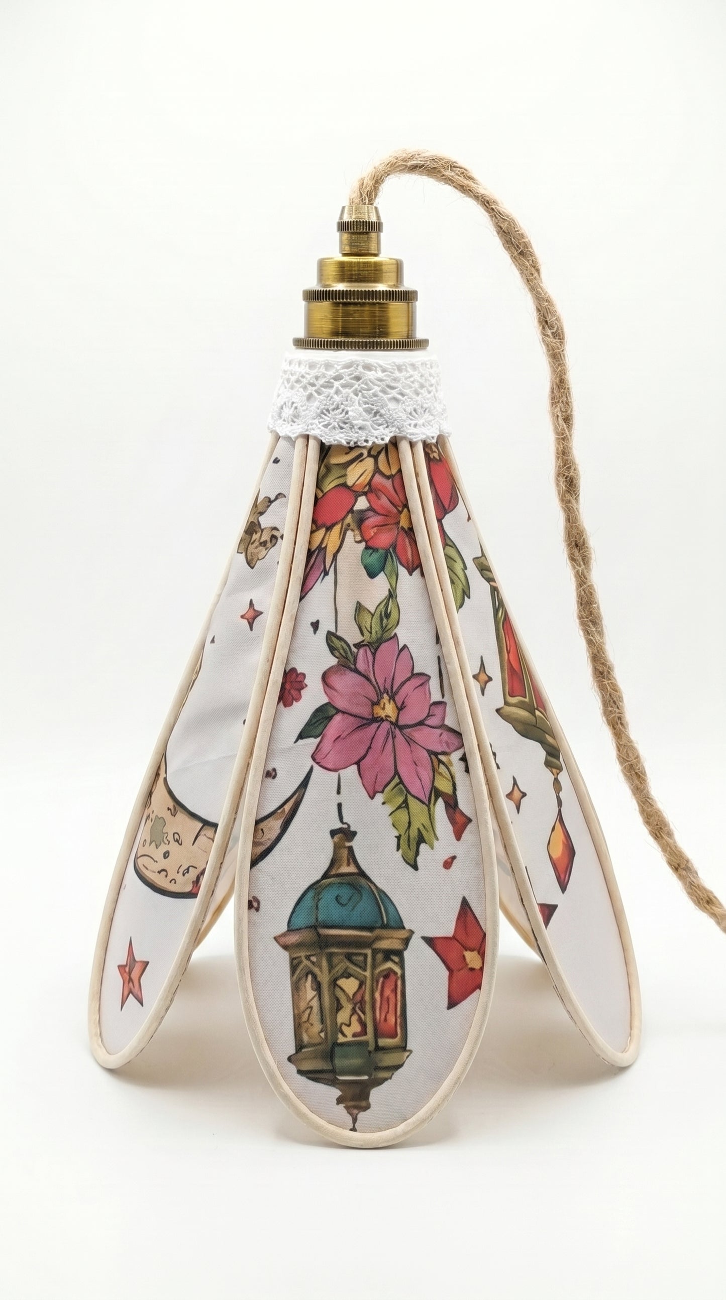 Lampe Tulipe Orientale Djallila- Lanterne Etoilée- Lampe Artisanale Bohème Florale