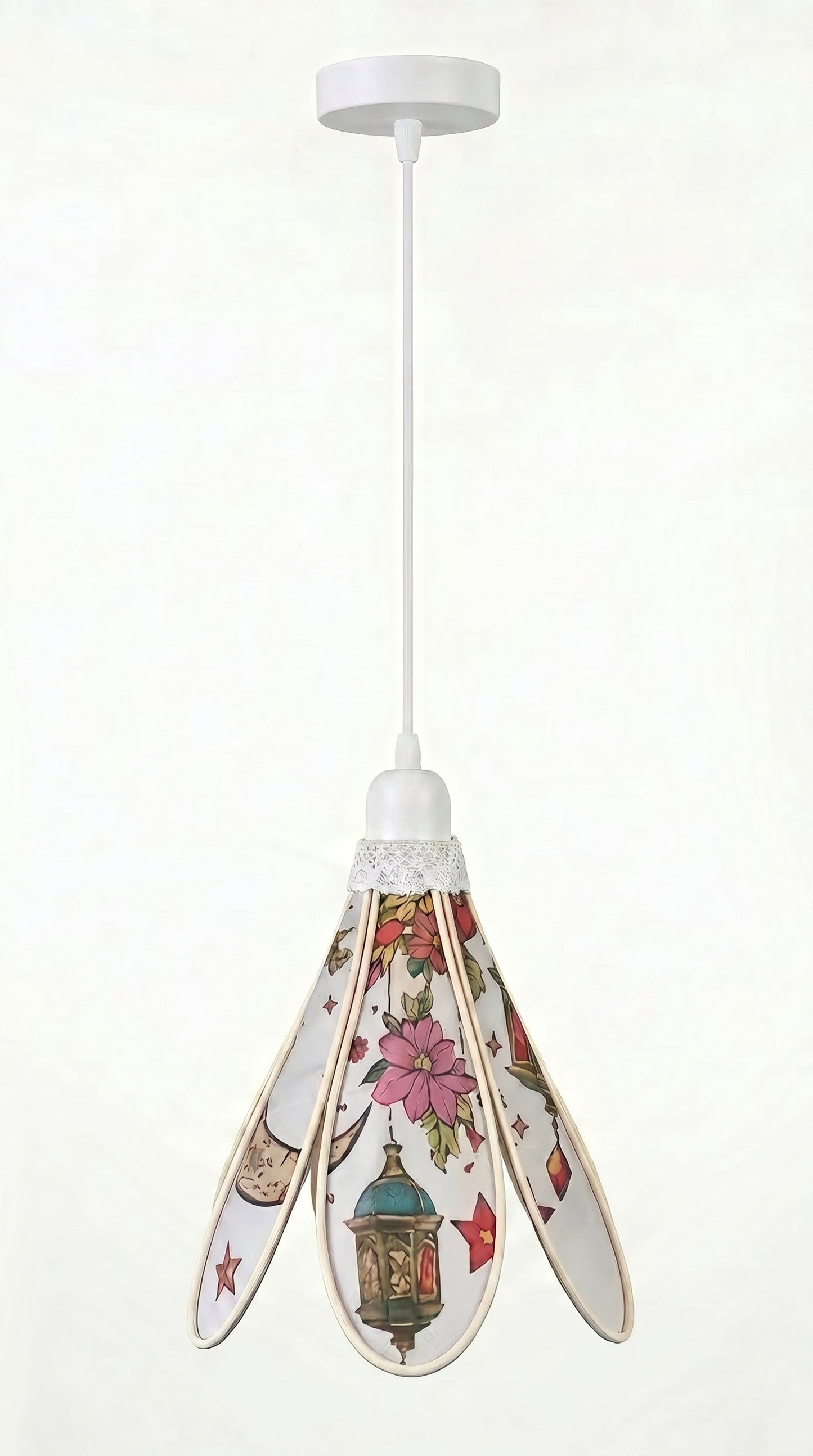 Lampe Tulipe Orientale Djallila- Lanterne Etoilée- Lampe Artisanale Bohème Florale