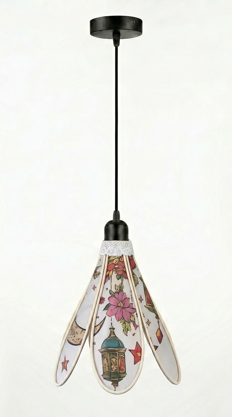 Lampe Tulipe Orientale Djallila- Lanterne Etoilée- Lampe Artisanale Bohème Florale