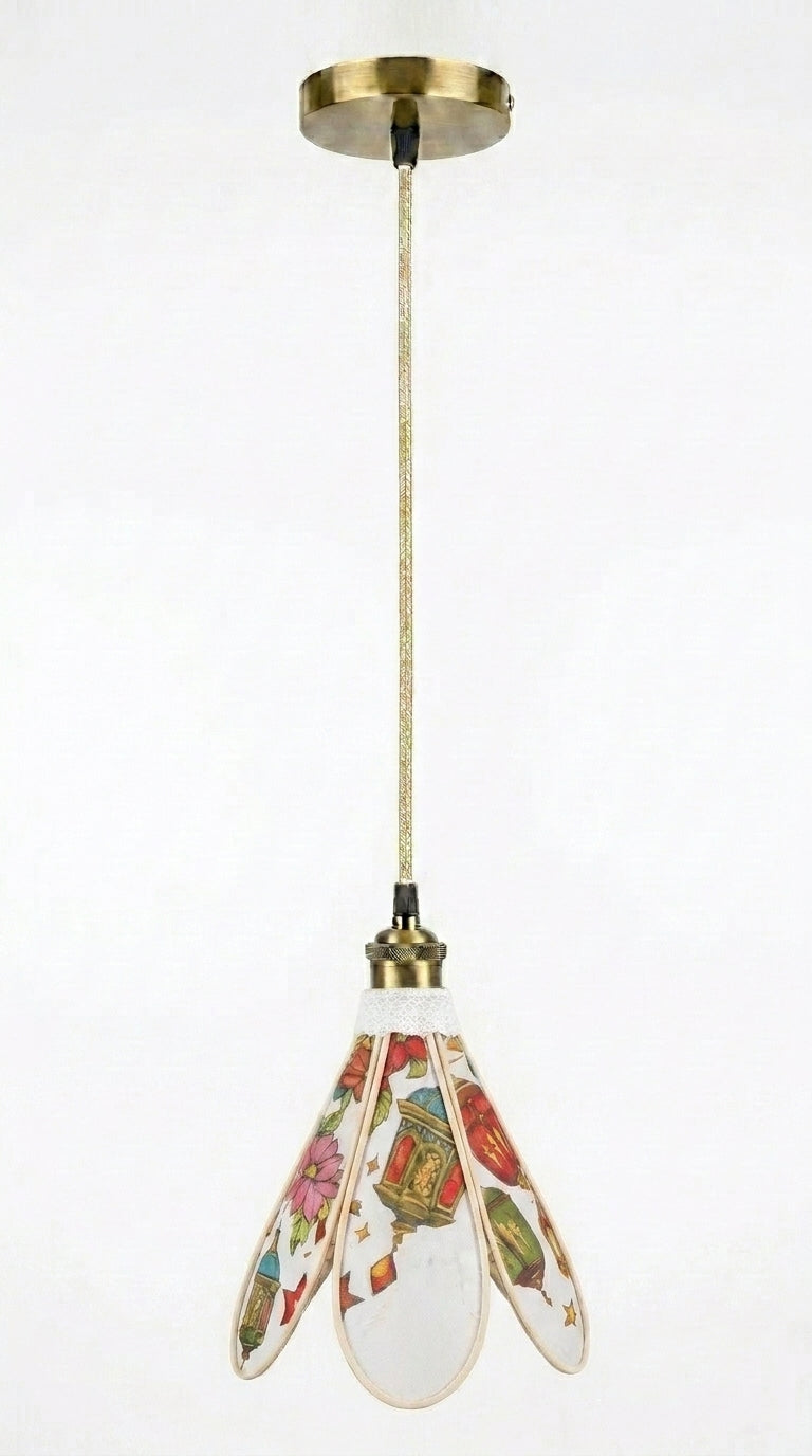 Lampe Tulipe Orientale Djallila- Lanterne Etoilée- Lampe Artisanale Bohème Florale