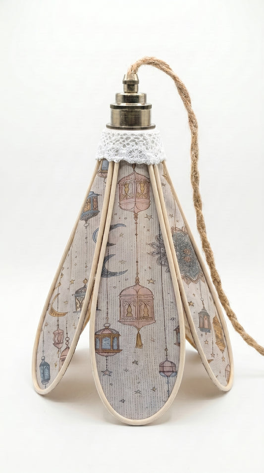 Lampe Tulipe Orientale Lamia– Lanterne Sable- Lampe Artisanale Bohème Florale