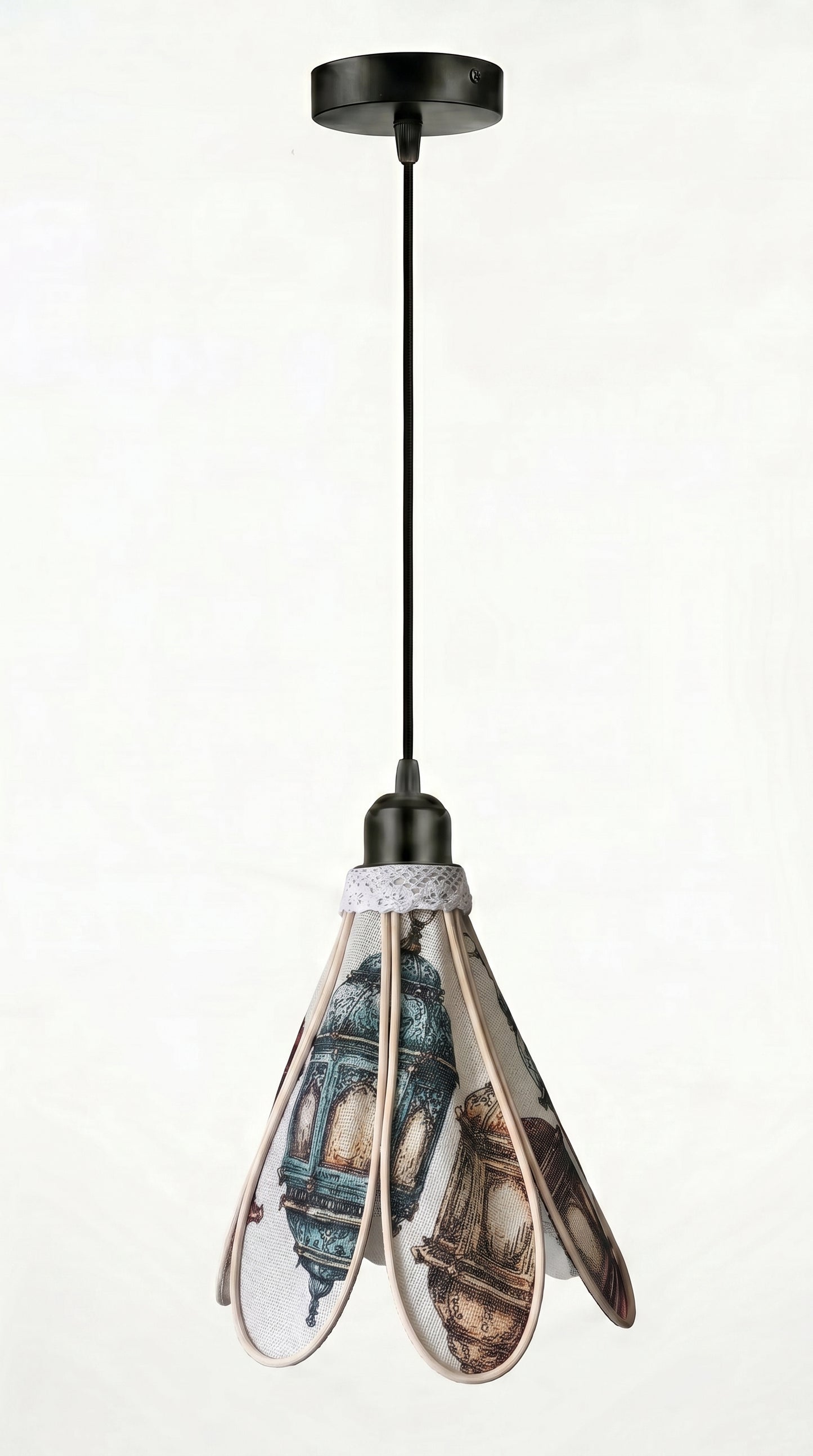 Lampe Tulipe Orientale Narimen- Lanternes Colorées- Lampe Artisanale Bohème Florale