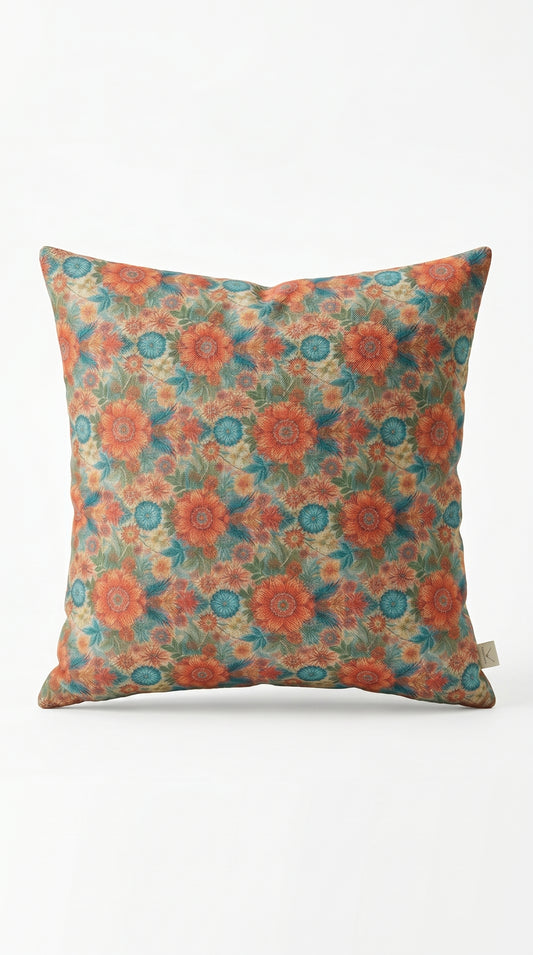 Housse de Coussin Douceur Fleurie – Coussin Floral Intégral Artisanal