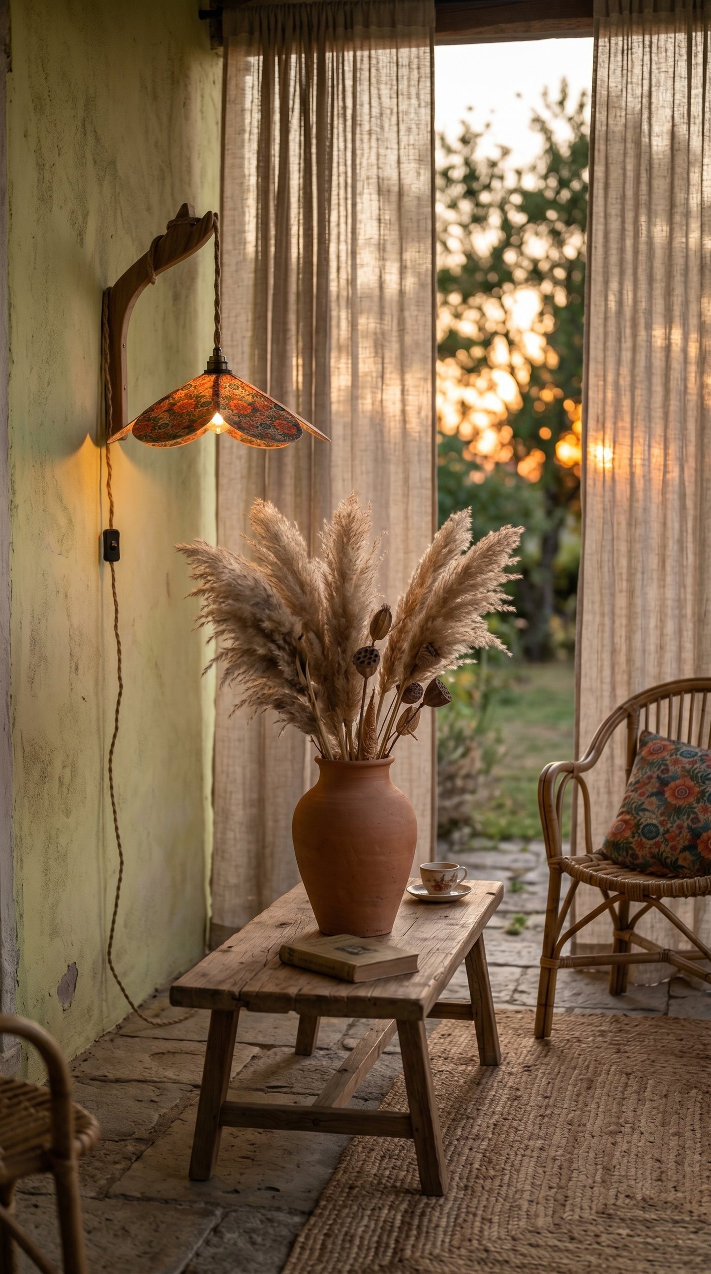 Lampe Magnolia Florale - Lampe Artisanale Bohème Florale